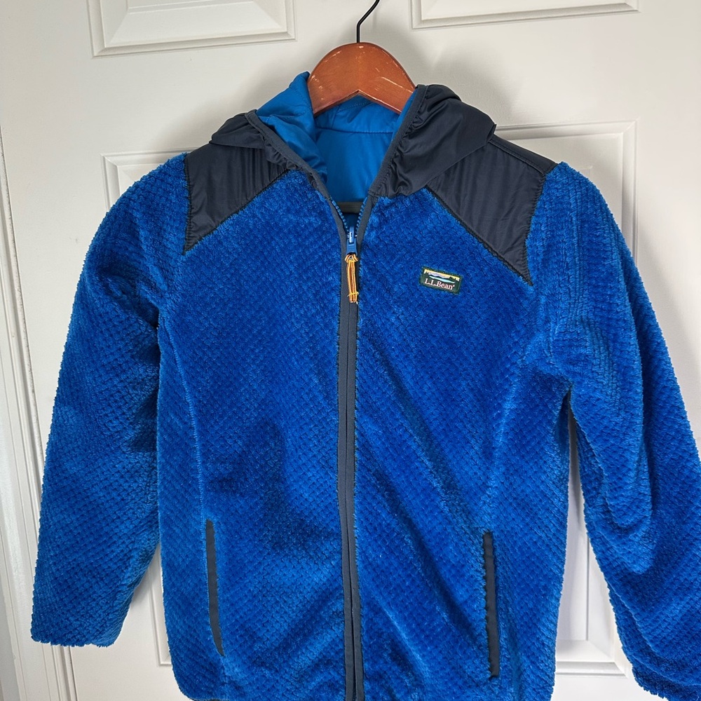 LL Bean Mountain Bound reversible Fleece Jacket with Hood